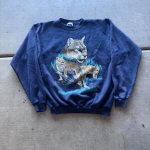Vintage Mountain Lion Graphic Sweatshirt